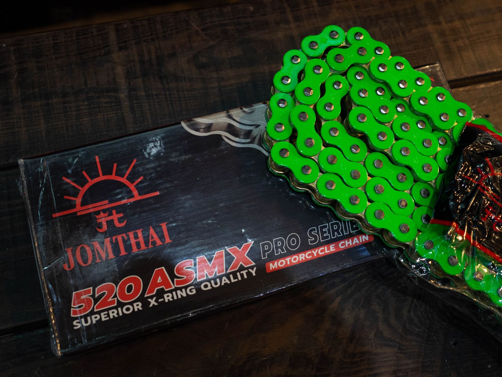 โซ่Jomthai 520ASMX X-Ring 120DL สีเขียว ส้ม แดง น้ำเงิน จอมไทย(พระอาทิตย์)