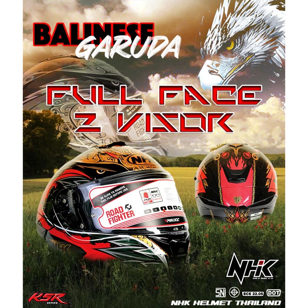 หมวกกันน็อค เต็มใบ NHK Helmet K5R ⚡Baliness Garuda แว่น2ชั้น มีกระเป๋าแถมให้