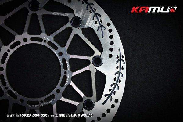 จานหน้า FORZA-750 320 มิล.ลาย PWS-V.5 สำหรับปั๊ม BREMBO KAMUI