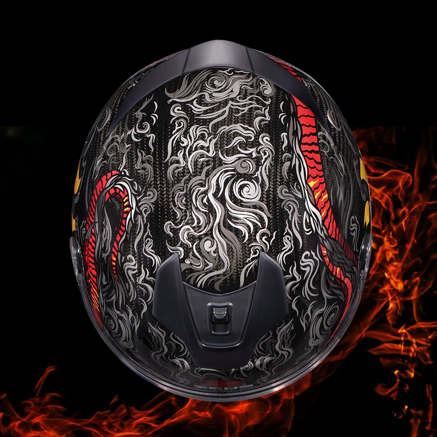 หมวกกันน็อค ZEUS ZS-1900 CABON DRAGON / GLOD
