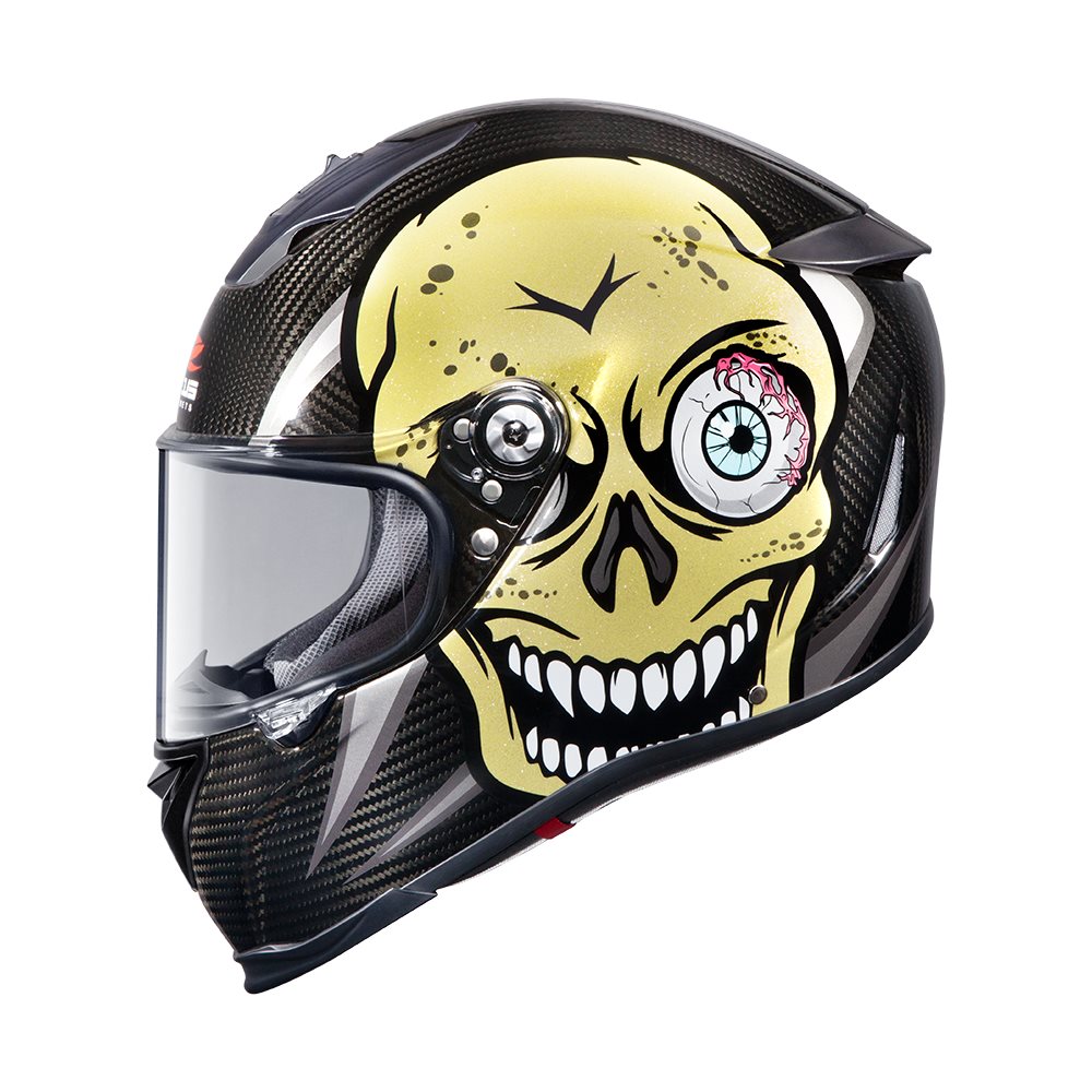 หมวกกันน็อค ZEUS ZS-1900 CABON SKULL / GOLD / SILVER / GREEN