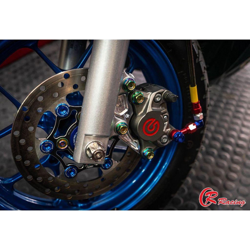 ขายึดปั๊มดิสเบรคหน้า CNC สำหรับปั๊มปักข้าง ปั๊มด้วง 2 Pot ขนาดจาน 190mm LEAD-125 4V / Giorno+ (CBS) CR RACING (016)