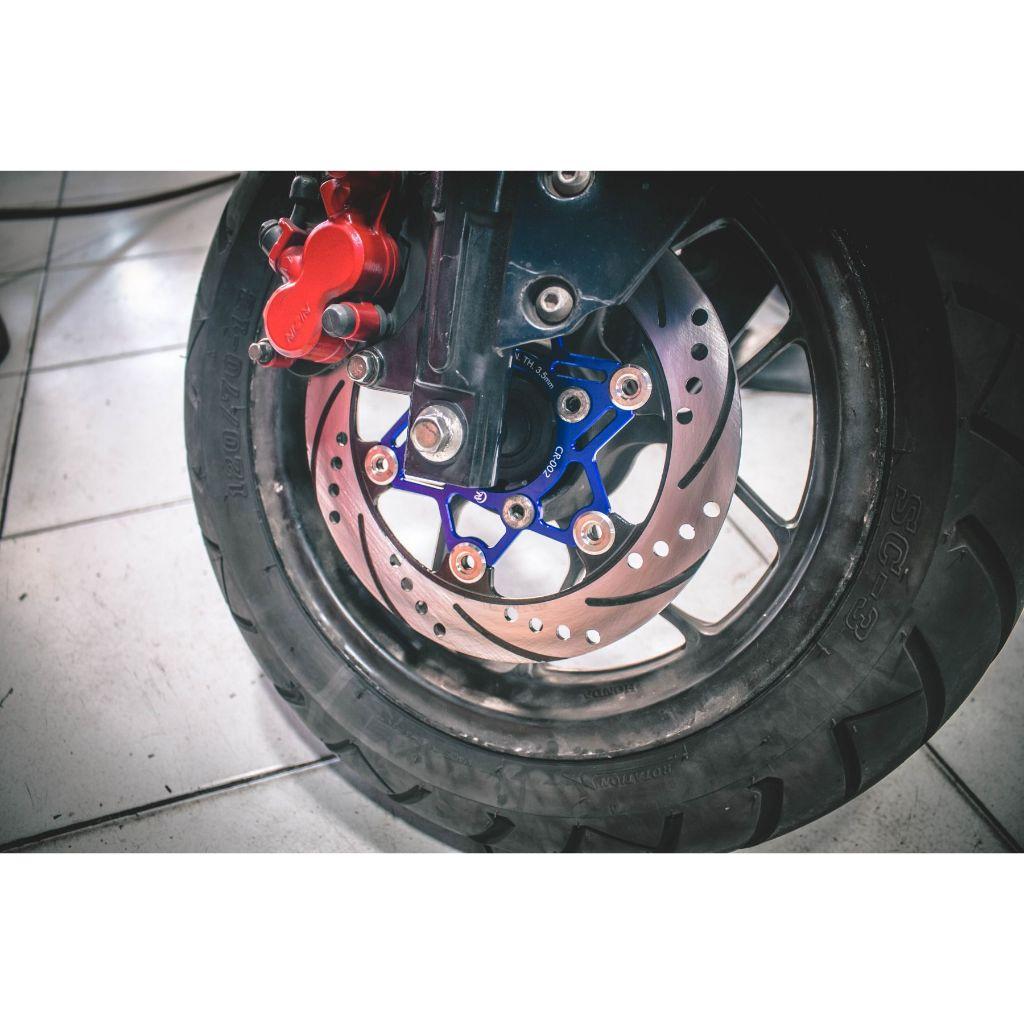 จานดิสเบรคหน้าแต่ง สองชั้น หมุดสแตนเลส HONDA WAVE 110i / WAVE 125i / MSX-125/SF / Monkey-125 CR RACING Brand (0105)