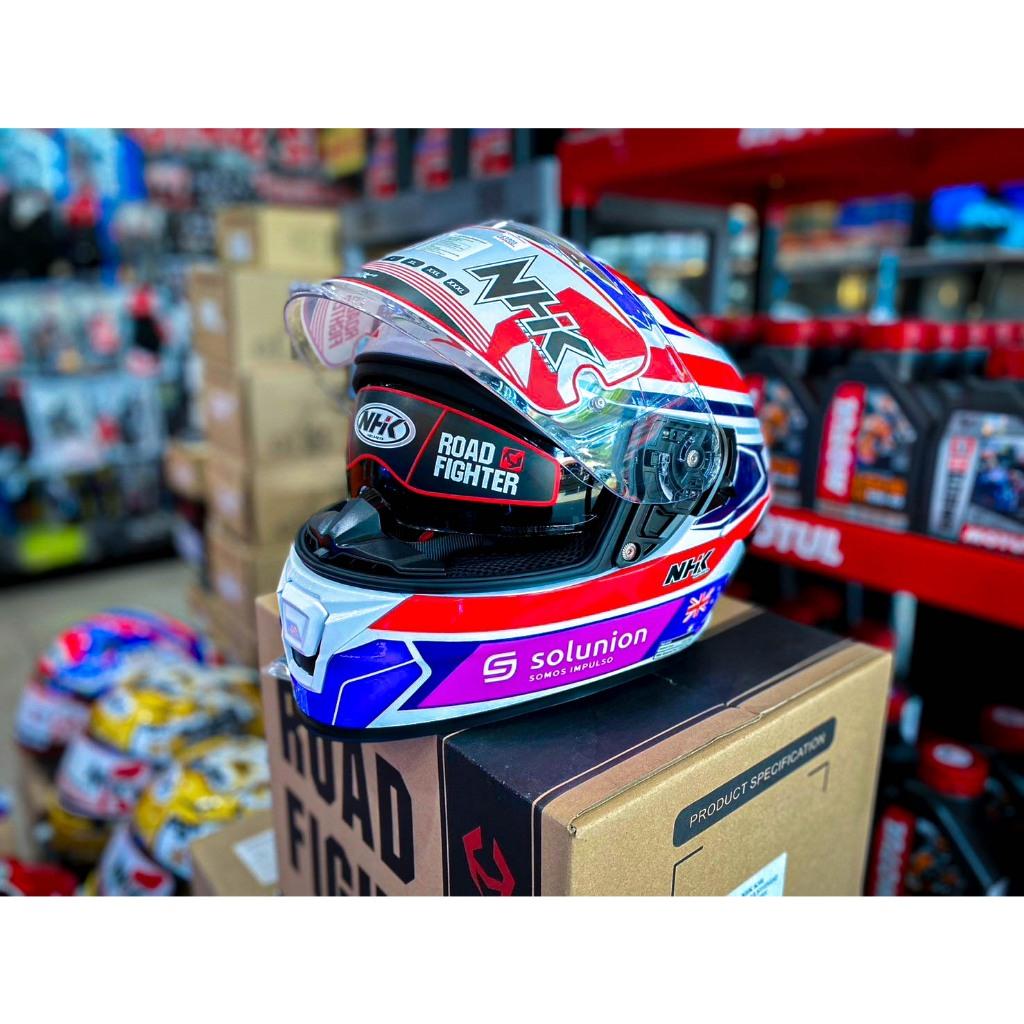 หมวก NHK Helmets K5R : Jacob Roulstone โมเดลใหม่ล่าสุด ทรงอย่างซิ่ง Full Face มีแว่นสองชั้น