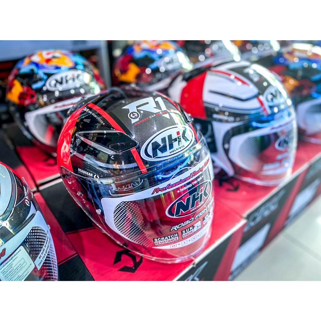 ลดด่วน!! หมวกกันน็อค ครึ่งใบ NHK Helmets R1 -SAMURAI -NAPOLEAN😈Open Face รุ่นมีแว่นสองชั้น กราฟฟิค แถมชิวหน้า