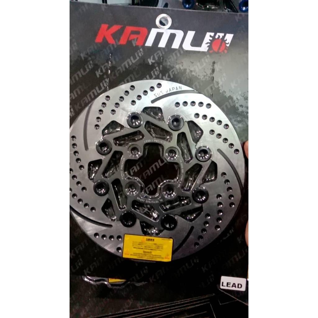 จานหน้า 220 มิล.Honda LEAD-125 Power-Slot V.2 ใบกลม แบรนด์ Kamui