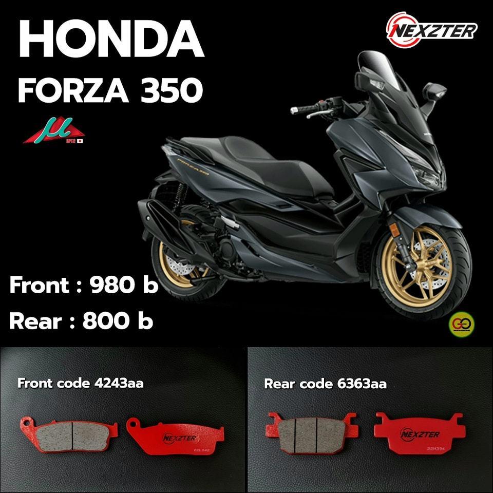 ผ้าเบรค NEXZTER หน้า 4243AA หลัง 6363AA  สำหรับรุ่น ADV350 / Forza350