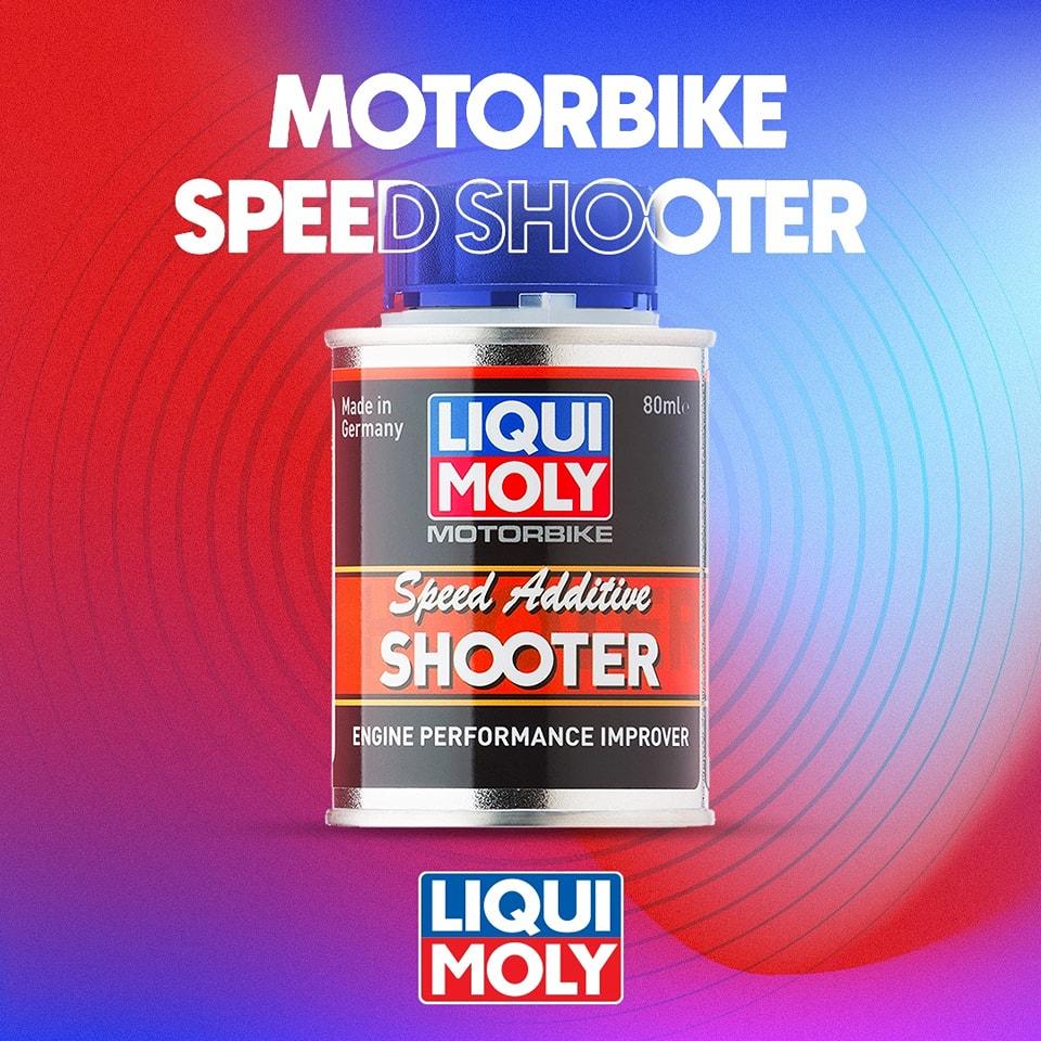 น้ำยาเพิ่มอัตราเร่งของเครื่องยนต์ LIQUI MOLY MOTORBIKE SPEED SHOOTER ขนาด 80 มิลลิลิตร ช่วยเพิ่มเเรงม้าสำหรับเครื่องยนต์