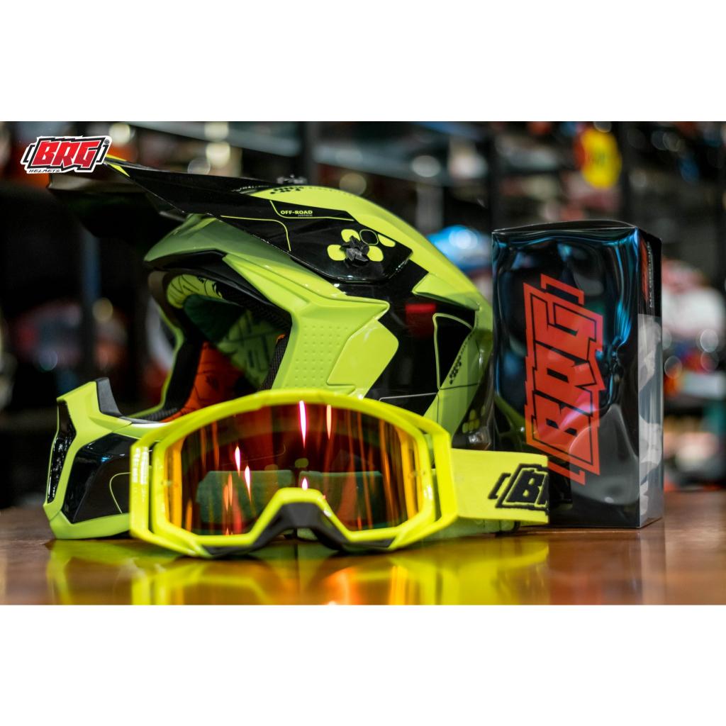 แว่นวิบาก GOGGLE รุ่น BR-101 ใส่เสริมหมวกวิบาก สีส้ม เขียว ดำ แข็งแรง น้ำหนักเบา มีความยืดยุ่นสูง ออกแบบมาสำหรับใช้กับหม