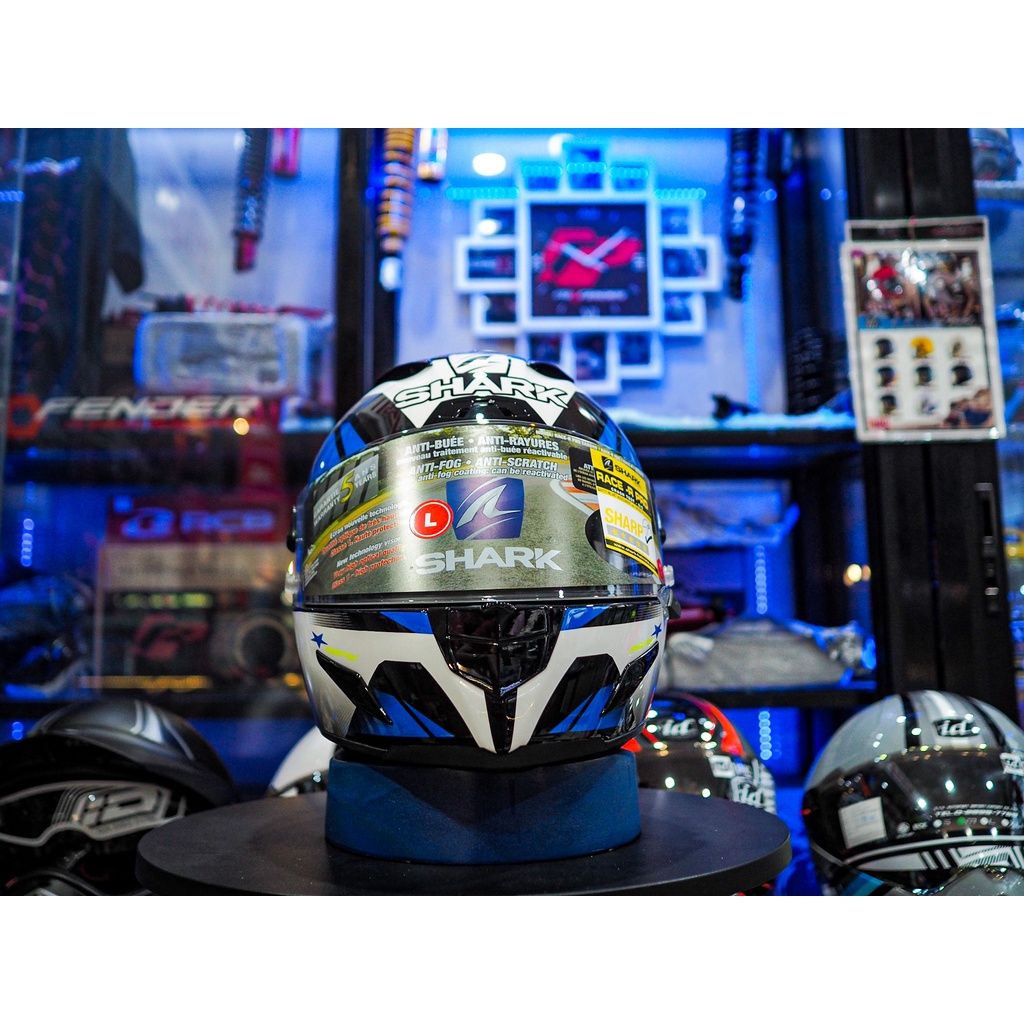 📣หมวกกันน็อค SHARK RACE-R PRO ASPY BLACK BLUE YELLOW รับประกัน 5ปี เต็ม