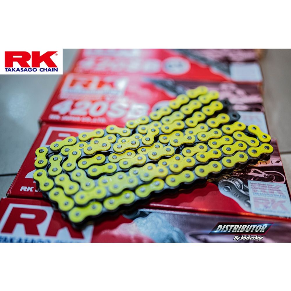 โซ่ RK 420 SB 120ข้อ รับประกันงานแท้ 💯% มีให้เลือกหลากหลายสี RK Takasago โซ่สีส้ม โซ่สีแดงโซ่คุณภาพจากญี่ปุ่นRK