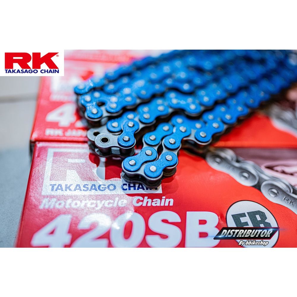โซ่ RK 420 SB 120ข้อ รับประกันงานแท้ 💯% มีให้เลือกหลากหลายสี RK Takasago โซ่สีส้ม โซ่สีแดงโซ่คุณภาพจากญี่ปุ่นRK
