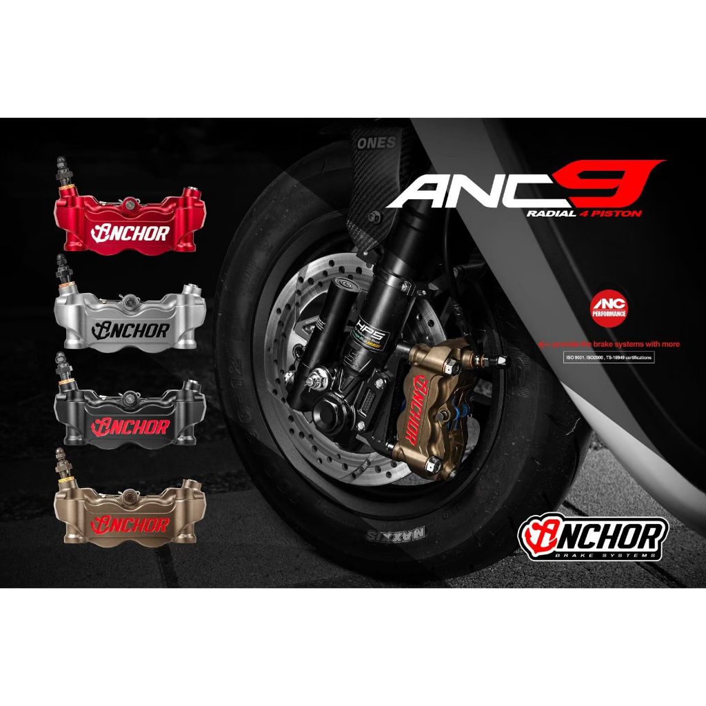 ปั้มเบรค ANCHOR ANC9 100mm งาน forged ขนาดลูกสูบ 30mm*4 วัสดุลูกสูบ Aluminum Alloy3.