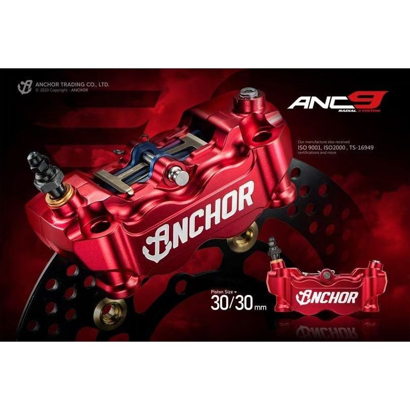 ปั้มเบรค ANCHOR ANC9 100mm งาน forged ขนาดลูกสูบ 30mm*4 วัสดุลูกสูบ Aluminum Alloy3.