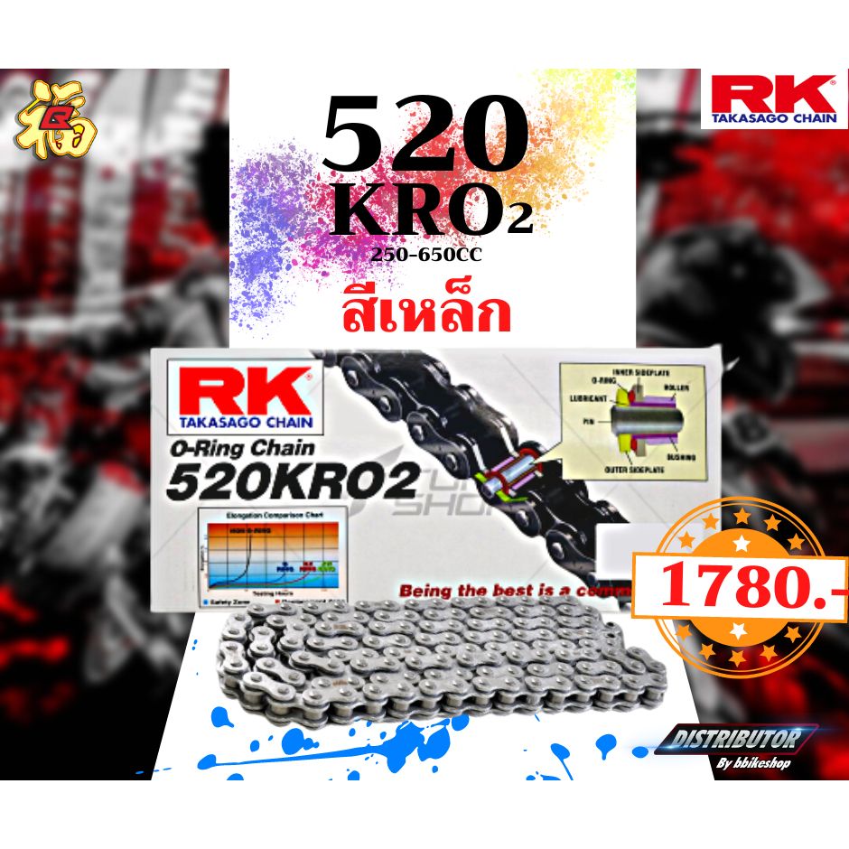 ชุดโซ่สเตอร์ CBR250RR  สเตอร์ จอมไทย โซ่ RK แท้ เลือกสีได้ 14/41EX 520 KRO2 o-ring 120ข้อ (50)