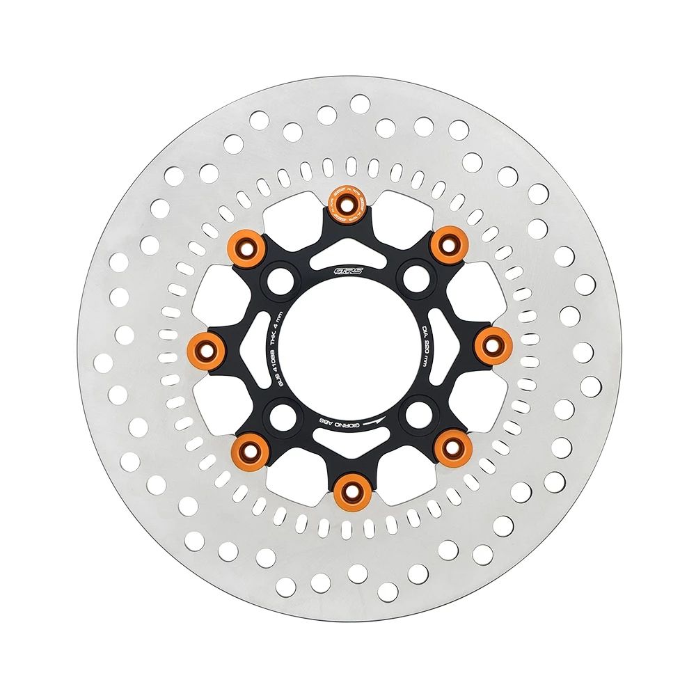 จานเบรคหน้า 4mm. GTRS ลายกลม CNC ดีสเบรคหน้า GIORNO+ ABS 220mm. (0259)