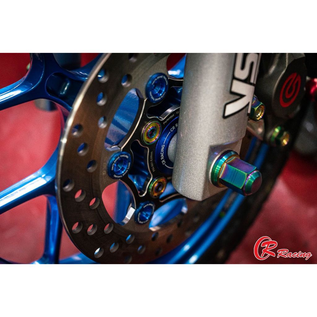 549.บูชดุมล้อหน้า อลูมิเนียม CNC LEAD-125 CR RACING บู๊ชล้อหน้า