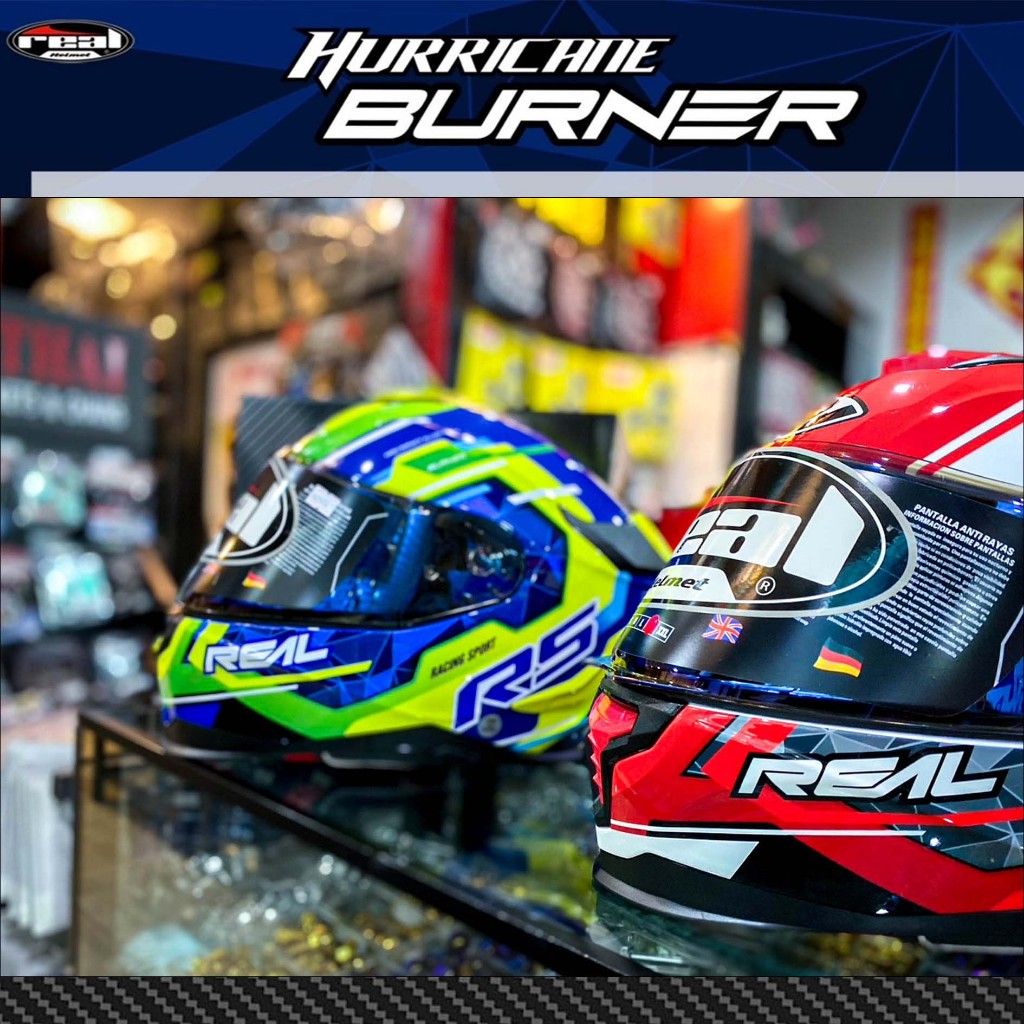 หมวกกันน็อค เต็มใบ REAL Hurricane Burner ลายใหม่ล่าสุด มี4สี