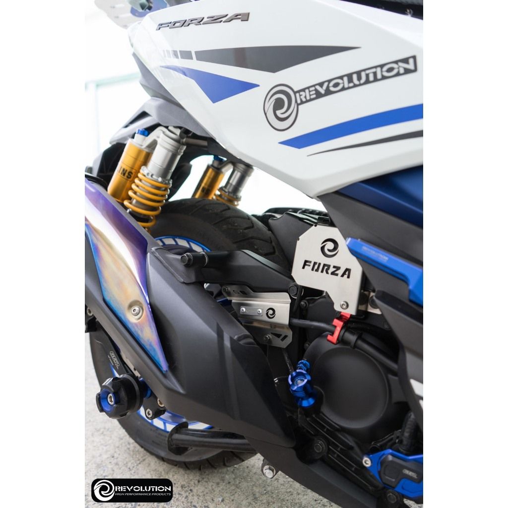 282.ฝาครอบคอยล์ไฟ+ครอบสายดีส (ลูมิเนียม) REVOLUTION FORZA-300, FORZA-350 NEW