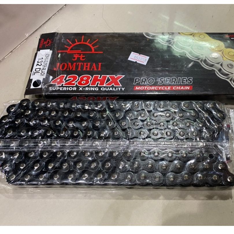 ข้อต่อโซ่X-Ring 428 แบบย้ำ+กิ๊ปJomthai แท้100%  ข้อต่อโซ่สี ทองนอก ทองล้วน (0160)