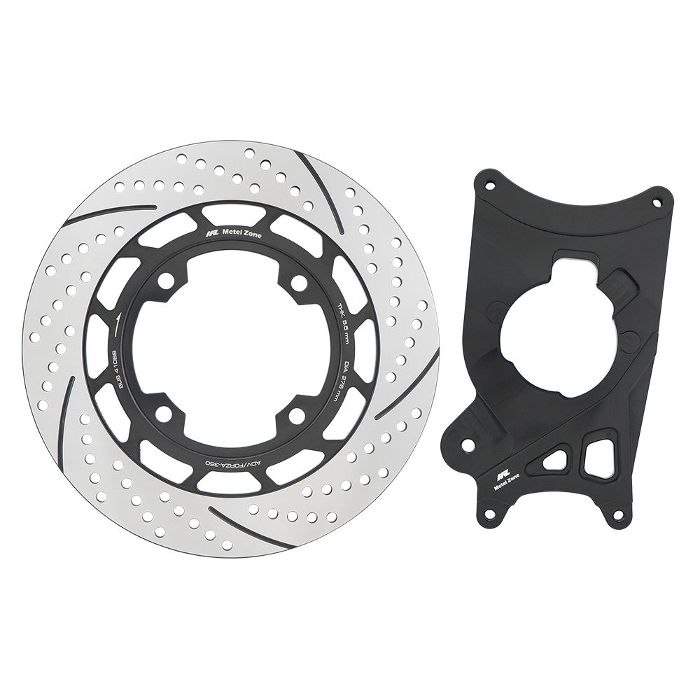 จานดิสเบรคหลัง+ขาจับปั้มBrembo 5.5mm (276mm) ลายกลม METEL ZONE ADV-350, FORZA-350 300mm (081)
