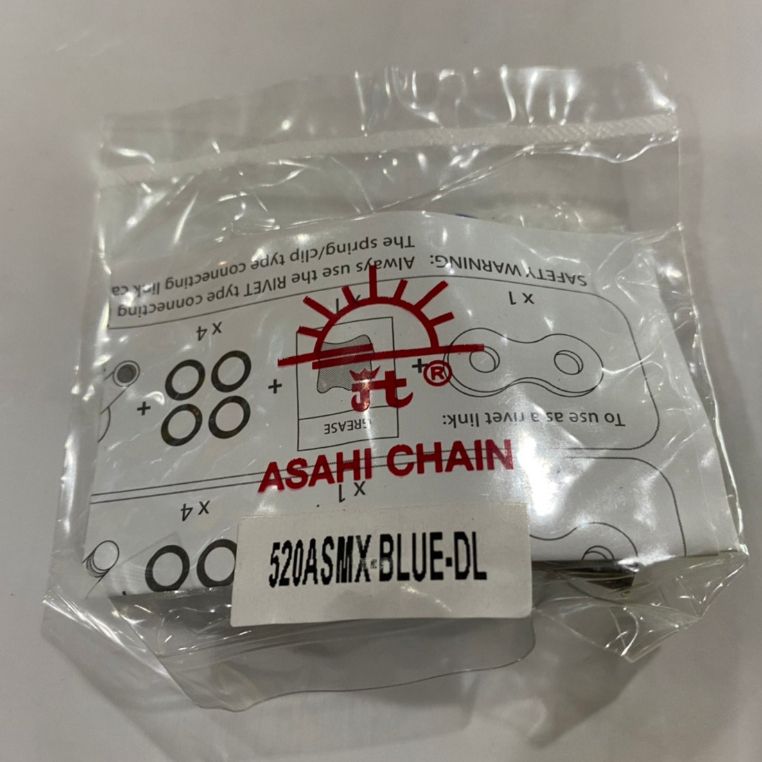 Jomthai แท้100%  JOMTHAI ASAHI ข้อต่อโซ่ มอเตอร์ไซค์ เบอร์ 520 รุ่น X-ring ( ASMX )  ข้อต่อแบบกิ๊บล็อค และ หมุดย้ำ(0161)