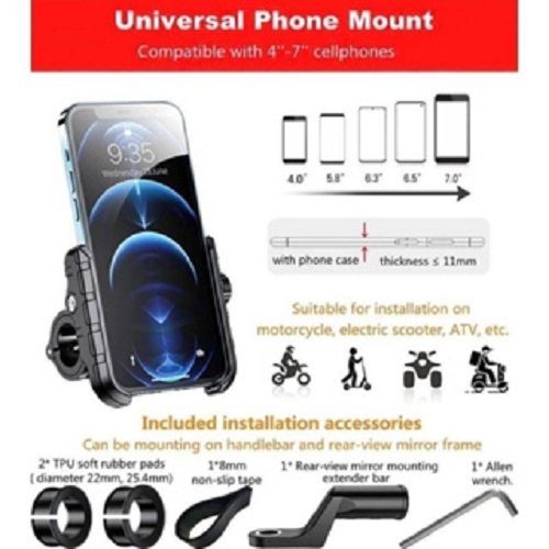 MOTOTEC MT-QD01 PLUS Dampening System ที่จับมือถือ สำหรับติดมอเตอร์ไซด์ แบบปลดล็อคเร็วพร้อมระบบซับแรงสะเทือน(MO006)
