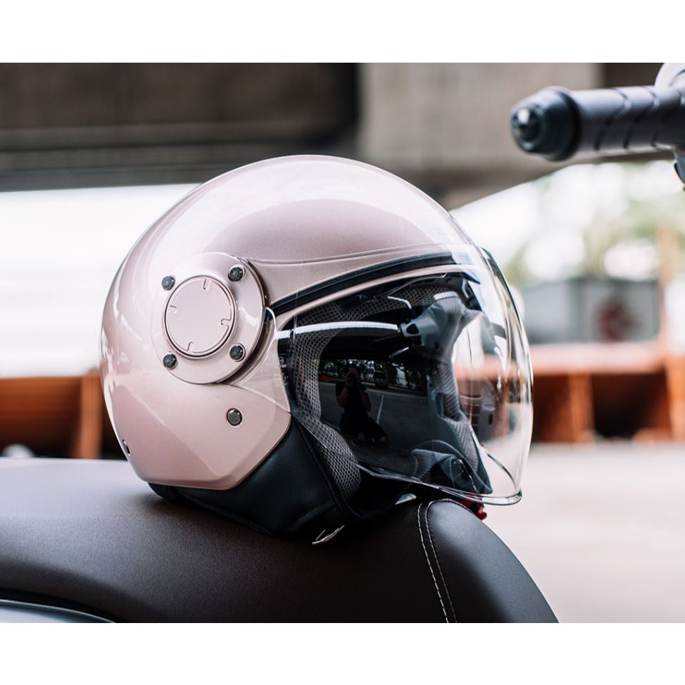 หมวกกันน็อค ครึ่งใบ ZEUS ZS-217 ทรงนักบิน แว่นบังแดด มีแว่นในตัว