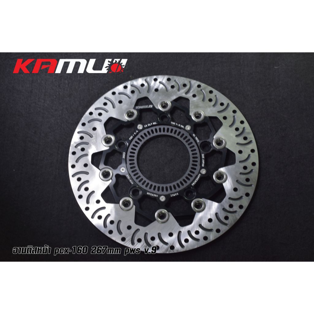 จานดิสก์หน้าpcx160 ABS 2023-26  POWER-SLOT V.9 จานหน้า 267 มิล KAMUI(0613)