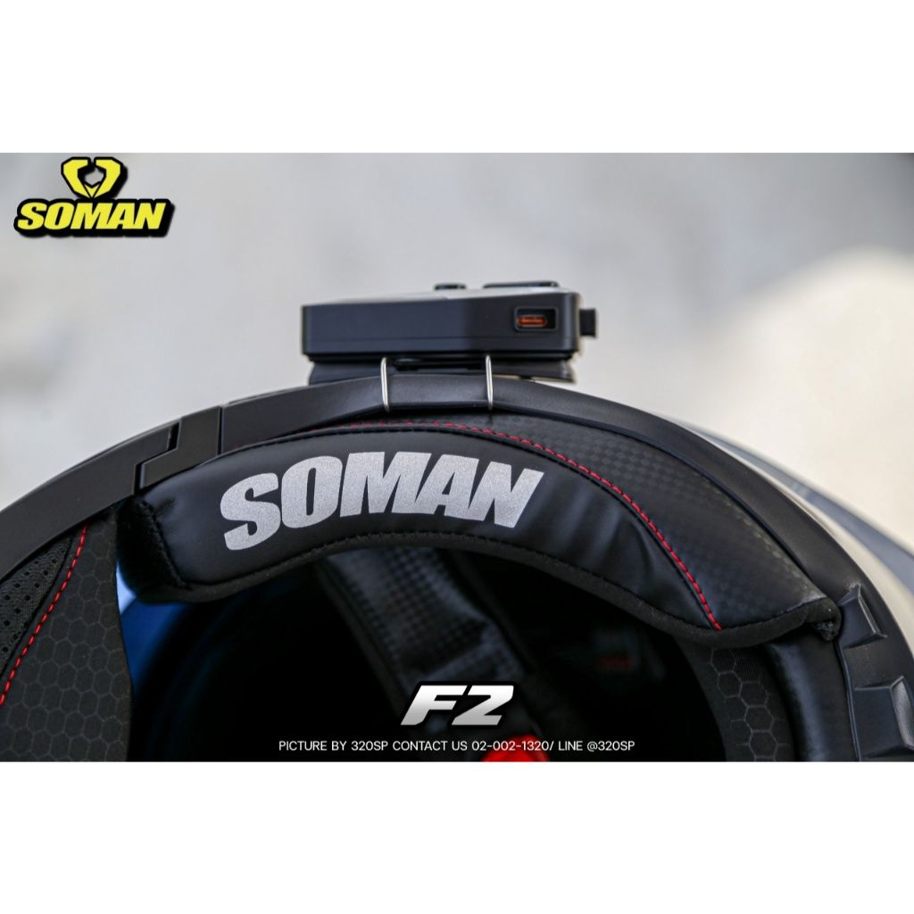 **หมวกกันน็อคเต็มใบ-ยกคาง SOMAN F2 ทรงสปอร์ตรุ่นใหม่ล่าสุด มีแว่น 2 ชั้น นวมถอดซักได้(H021)