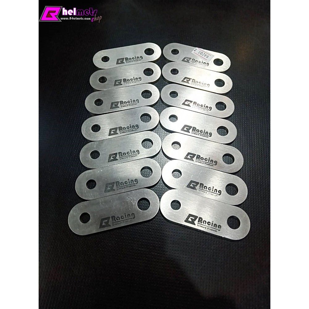 เพลทยึดปลายท่อ #Bracing สแตนเลส304แท้💯%  หนา3mm.เต็ม  ยาว7cm. รูยึด M10 ใส่กับรถ125-1000 cc.ขายึดปลายท่อ
