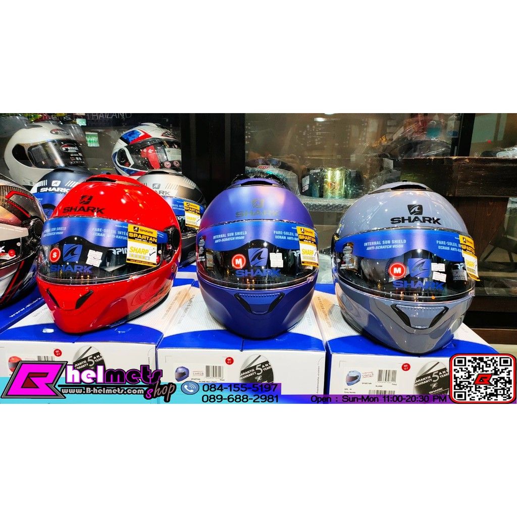 ##หมวกกันน็อค Shark Spartan Blank (RED)