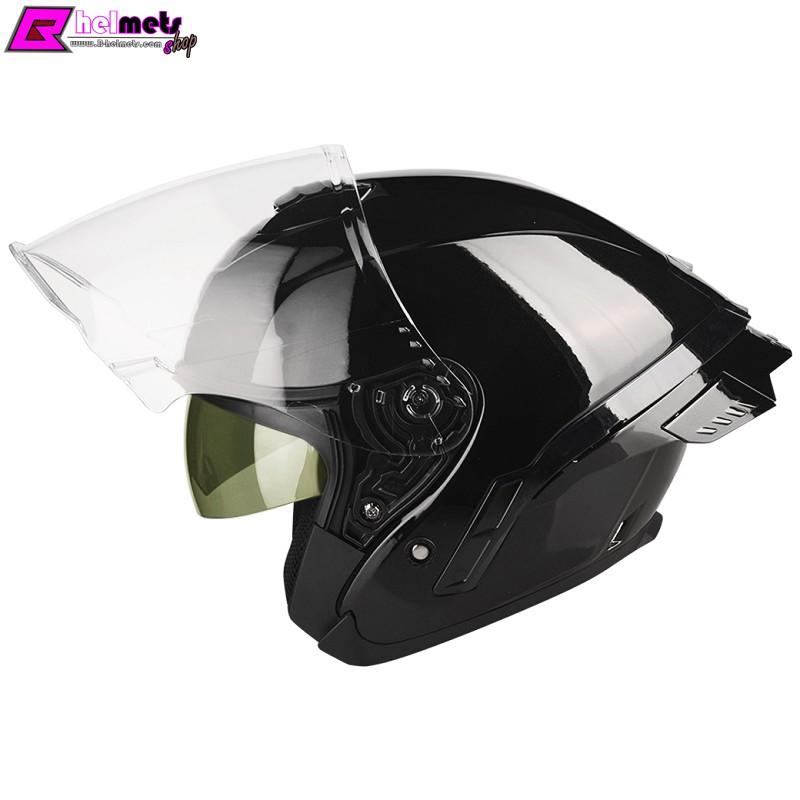 #หมวกกันน็อค Tango-SR - สีพื้น Black-Metallic (Spoiler) สอบถามก่อนสั่งซื้อ