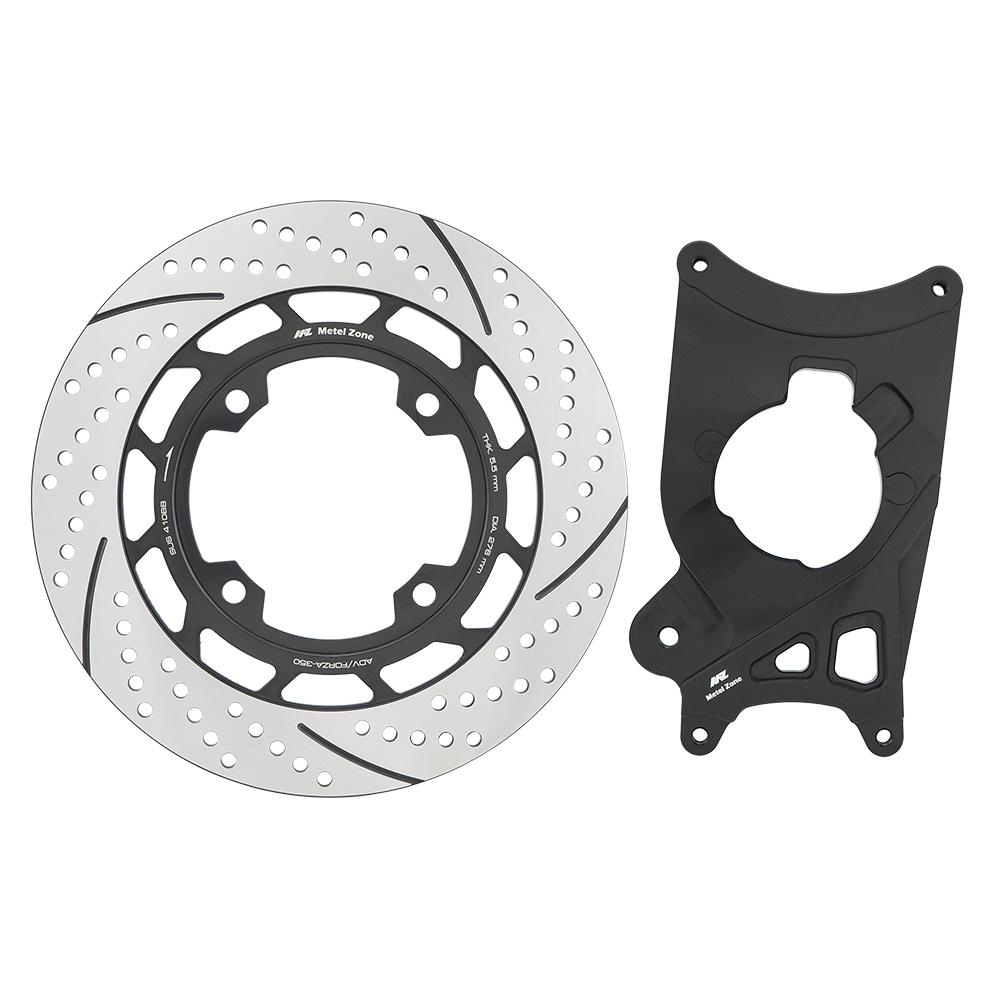 จานดิสเบรคหลัง+ขาจับปั้มBrembo 5.5mm (276mm) ลายกลม METEL ZONE ADV-350, FORZA-350 300mm (081)