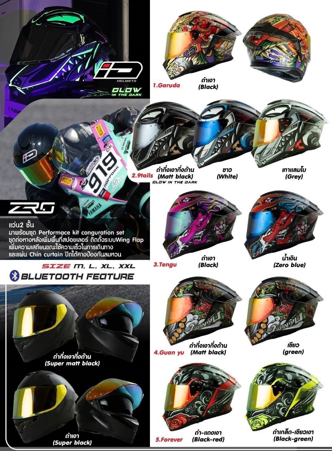 ใหม่ล่าสุด หมวกกันน็อค MODEL ID ZRO 🇹🇭 ✅ของแถมชิวด์ใส ✅สปอยเลอร์เสริม ✅ถุงคลุมหมวก