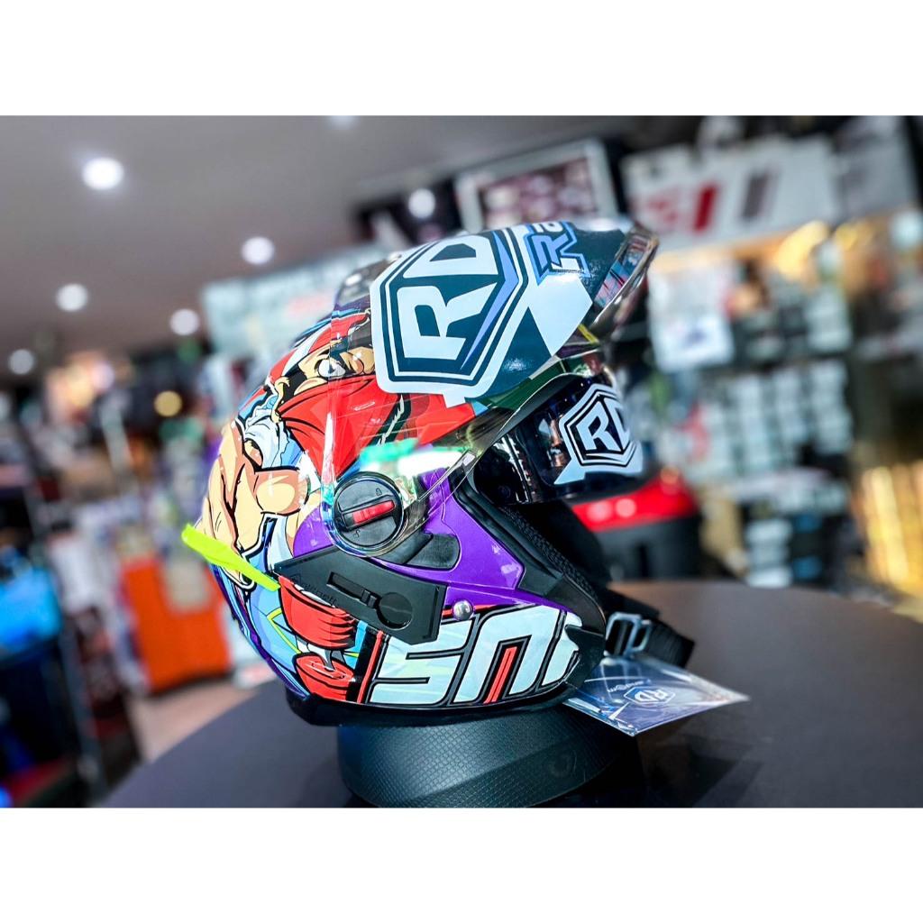 หมวกกันน็อค RD​ Air Force1 ครึ่งใบ แบบ BT ม่วง Snap แถมโม่ง 1 (H007)